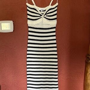 Studio Black and White Striped Maxi Dress